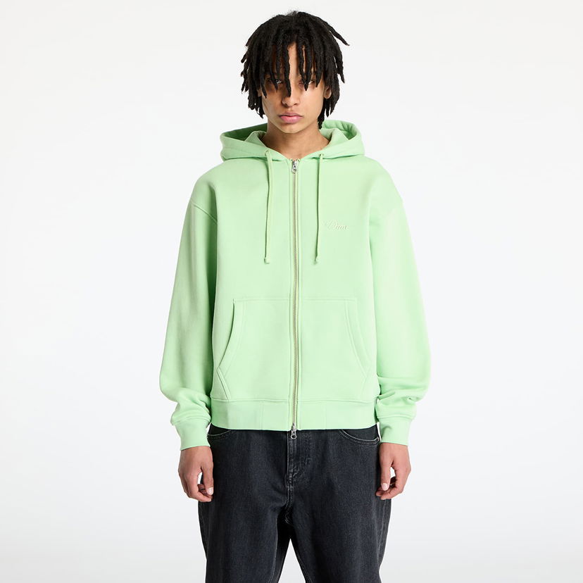 Pulover Dime DIME Cursive Zip Hoodie Zelena | DIMESP2549SAG