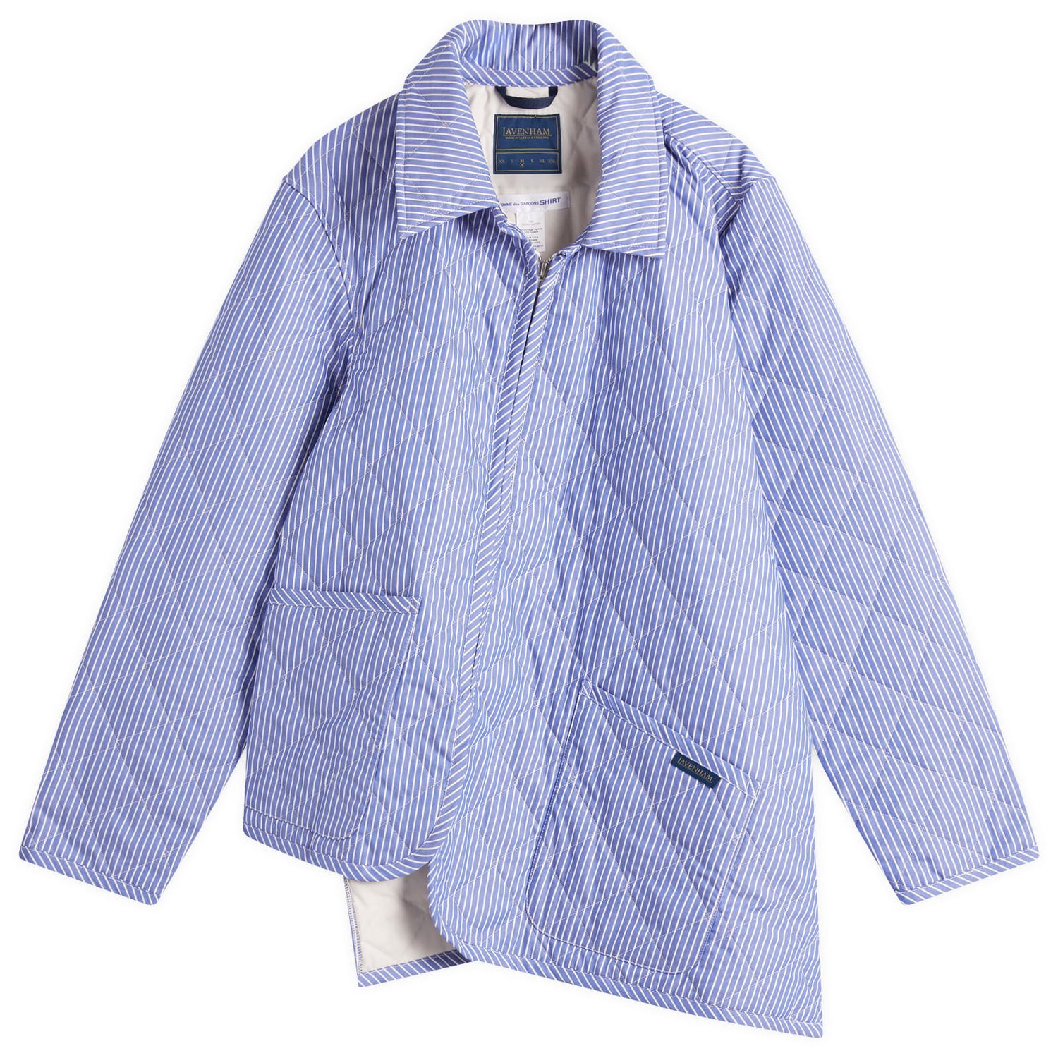 Puhovka Comme des Garçons Comme des Garçons SHIRT x Lavenham Striped Quilted Jacket Modra | FO-J522-051-2, 0