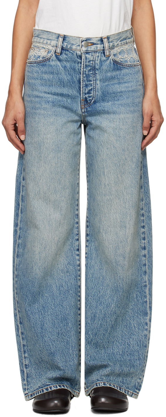 Kavbojke AMIRI High Rise Wide Jeans Modra | AWDNGG1005
