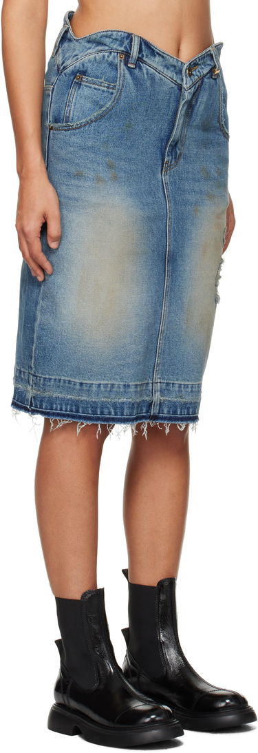 Krila We11done We11done Heart Denim Midi Skirt Modra | WD-DS3-24-333-W-BL, 1