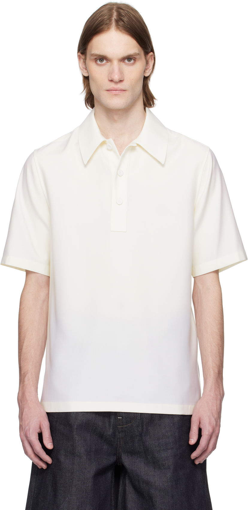Polo majica Jil Sander Jil Sander Virgin Wool Polo Bela | J21DL0223_J40224