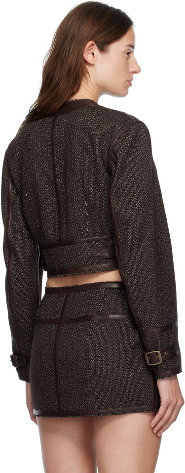 Jakna R13 R13 Stitch Detail Cropped Crewneck Jacket Rjava | R13WR449-R567A, 2