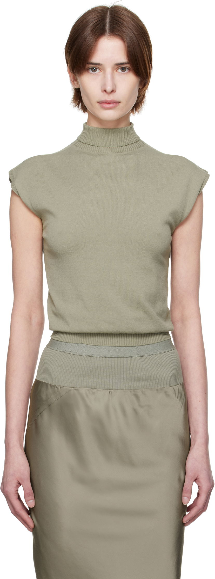 Krila Rick Owens Rick Owens Hollywood SL Turtleneck Top Zelena | RP01E7606 VI