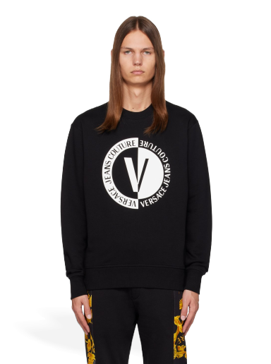 Pulover Versace Jeans Couture V-Emblem Sweatshirt Črna | E75GAIG06_ECF00G
