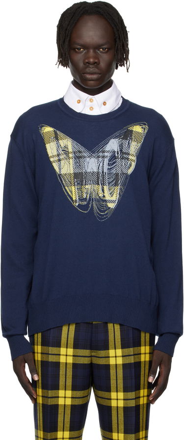Pleteni pulover Vivienne Westwood Vivienne Westwood Chaos Graphic Print Sweater Mornarica | 38030056-Y001V-, 0