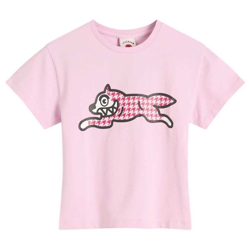 Majica BBC IceCream ICECREAM Houndstooth Running Dog Baby T-Shirt, Size Large Roza | ICWW25316-PNK
