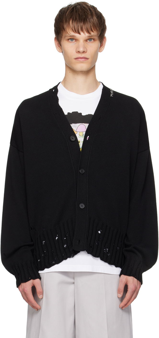 Pleteni pulover Marni Black Dishevelled Cardigan Črna | CDMG0136Q0 UFC652