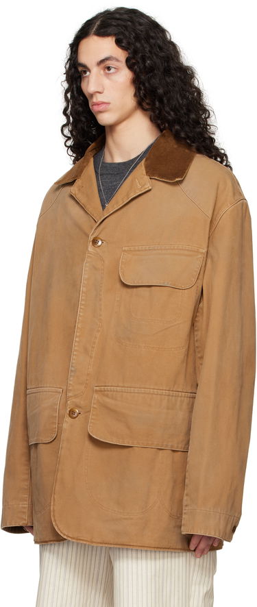 Jakna Maison Margiela Maison Margiela Corduroy Collar Waxed Jacket Rjava | S50AM0625 M35206, 3