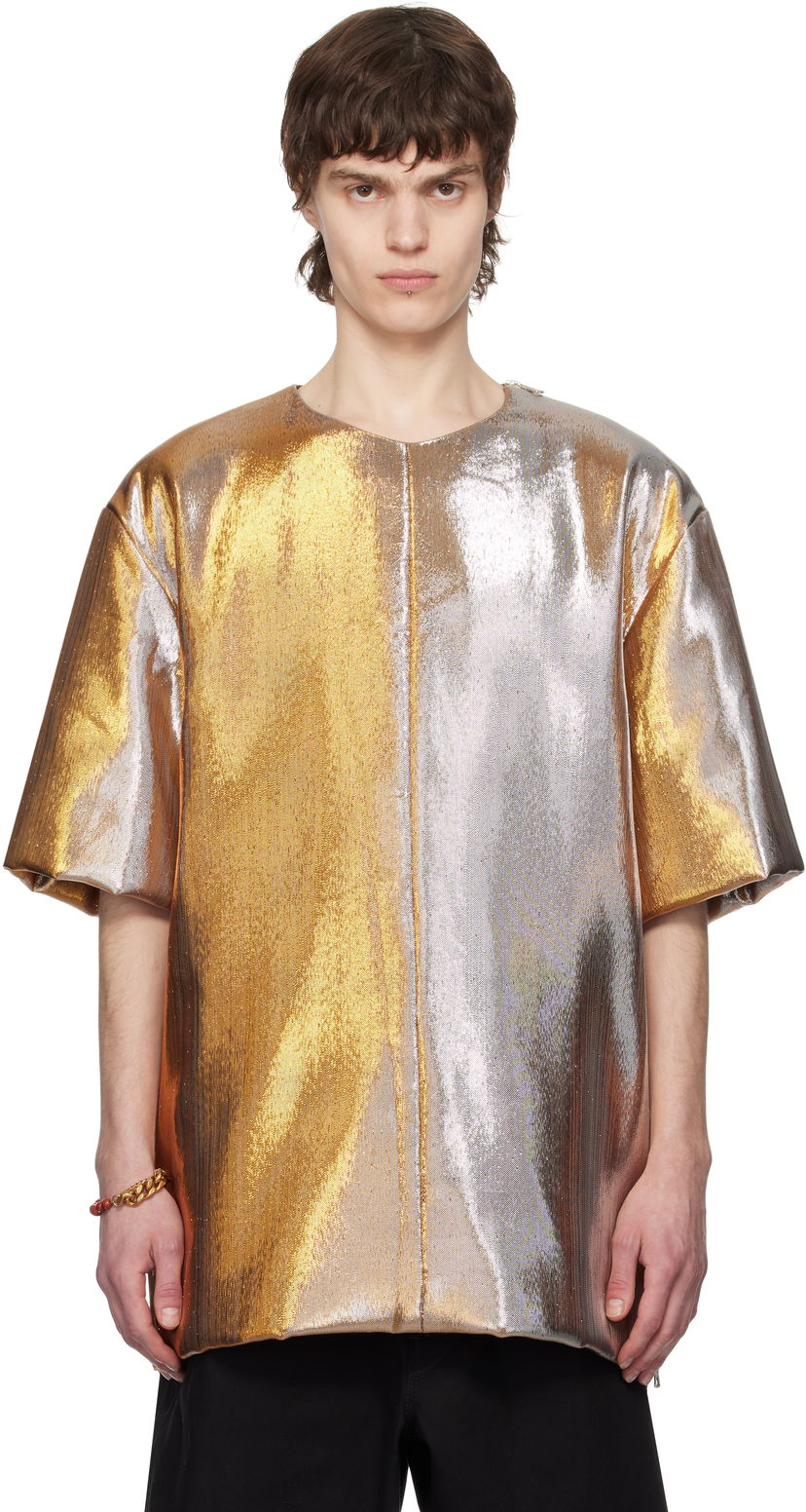 Majica Dries Van Noten Dries Van Noten Metallic Padded T-Shirt Kovinski | 251-020737-1091