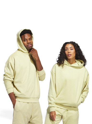 Pulover adidas Performance Basketball Sueded 3/4 Half-Zip Hoodie Rumena | IN7706