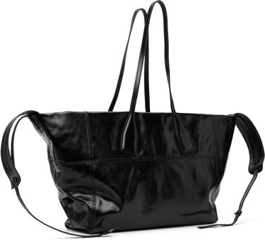 Tote bag Balmain Track Zip Shiny Calfskin Tote Črna | FM1FI271LBFO, 2