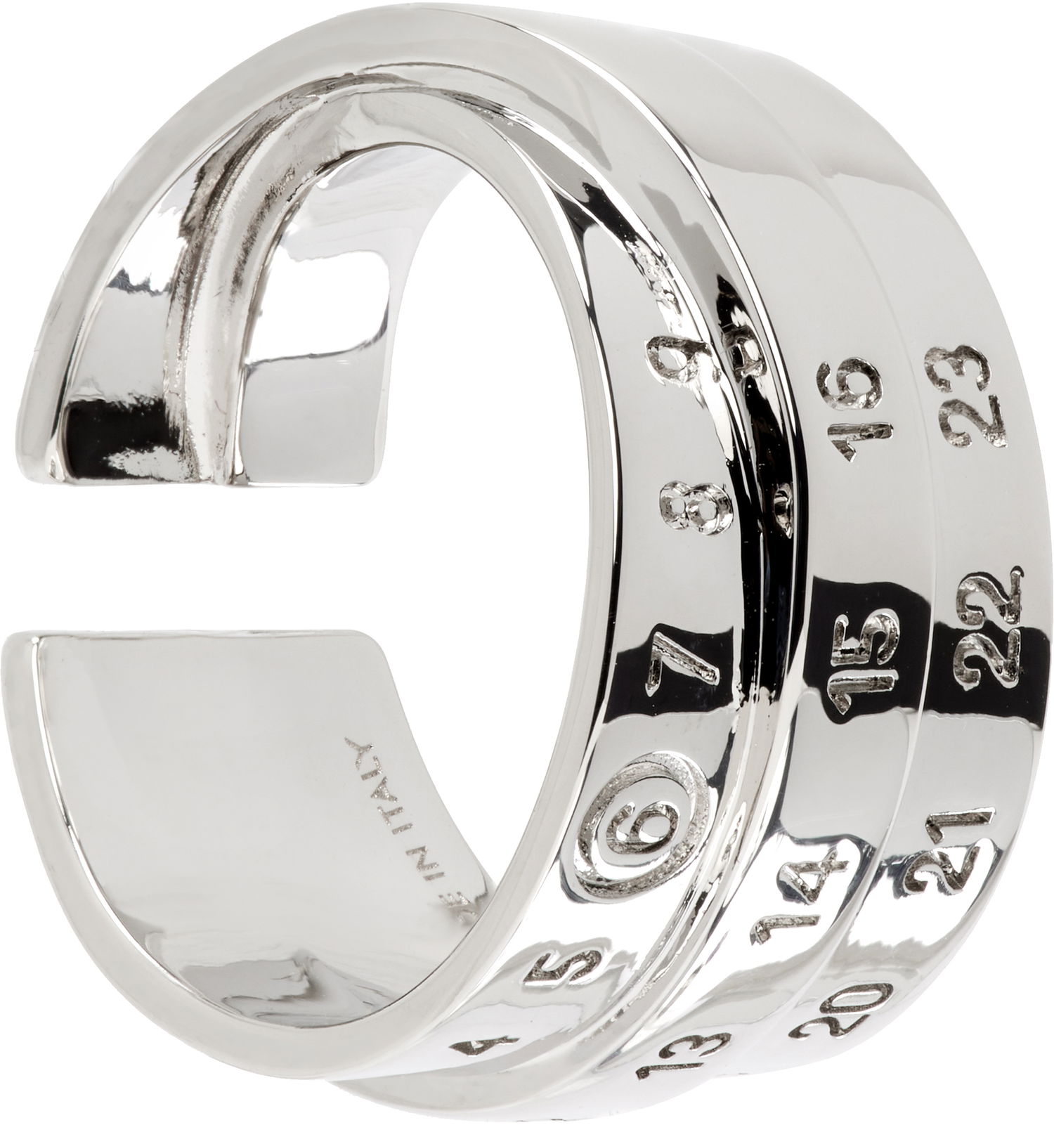 Uhani Maison Margiela MM6 Maison Margiela Silver Tone Logo Ear Cuff Kovinski | SM6VG0098 P6627, 1
