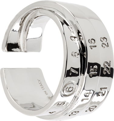 Uhani Maison Margiela MM6 Maison Margiela Silver Tone Logo Ear Cuff Kovinski | SM6VG0098 P6627, 1