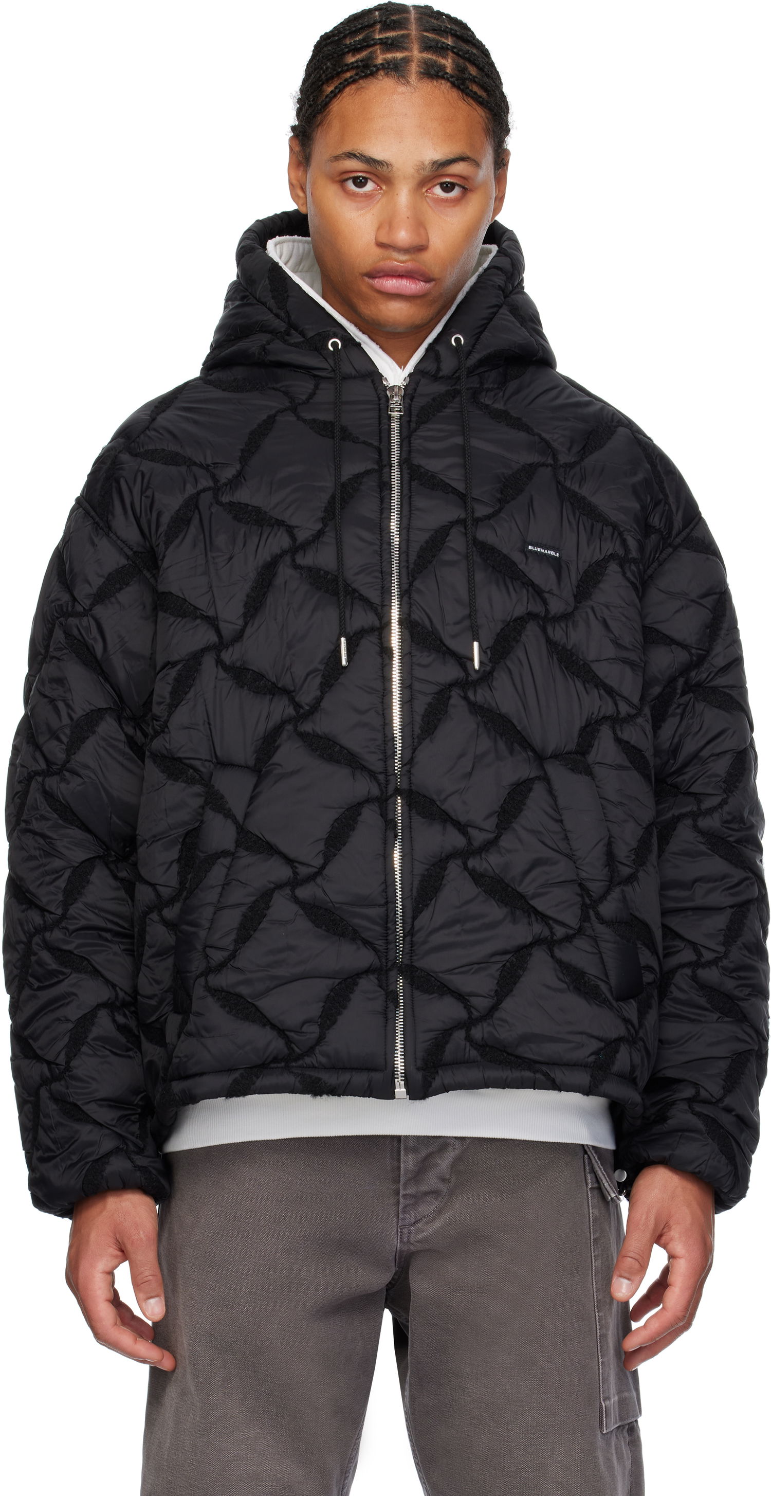 Puhovka Bluemarble Hooded Bomber Jacket Črna | JA68 NY10B24 BLK, 0