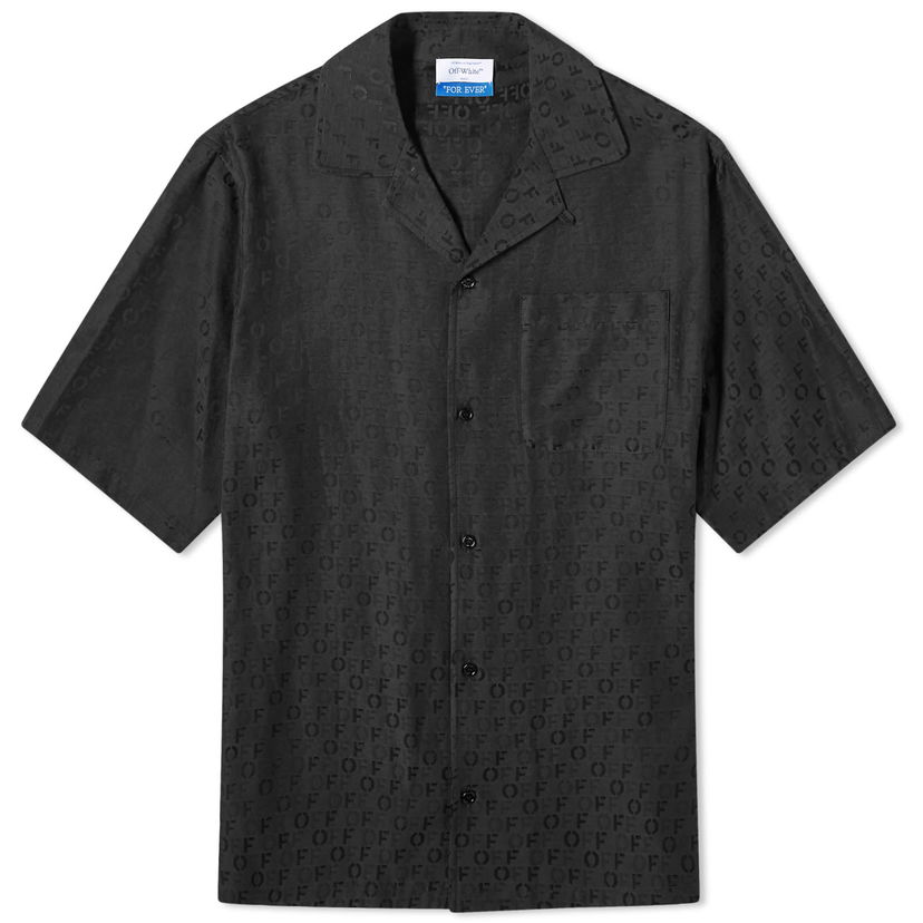Srajce Off-White Silk Logo Vacation Shirt Črna | OMGG004C99FAB0011000