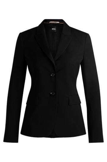 Jakna BOSS Regular-Fit Virgin Wool Blazer Črna | 50490035