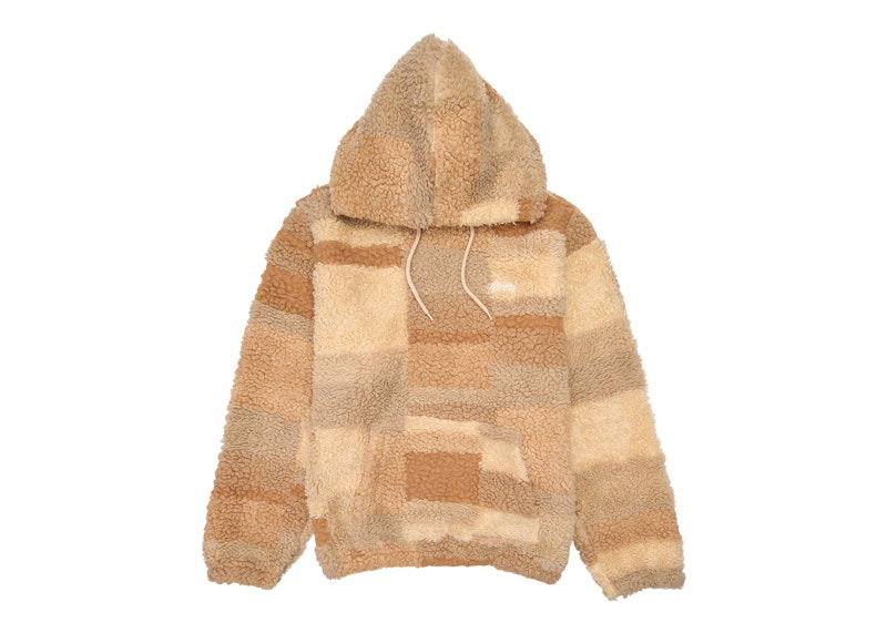 Pulover Stüssy Sherpa Patchwork Hoodie Rjava | 118519_KHAK