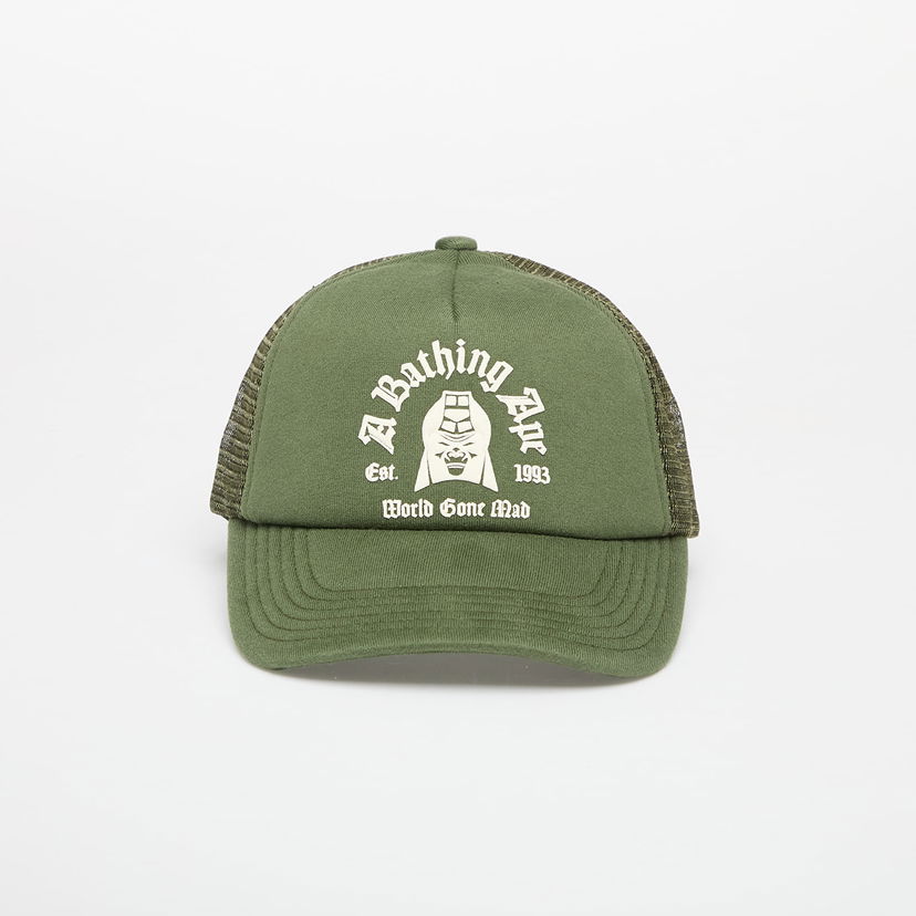 Kapa BAPE A BATHING APE Logo Cotton Panel Mesh Cap Zelena | 001CPL301004MOLD