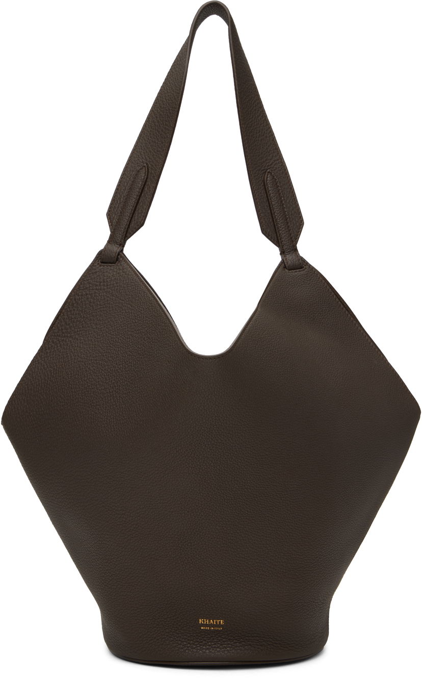 Tote bag Khaite Small Lotus Leather Tote Bag Rjava | H2043-914
