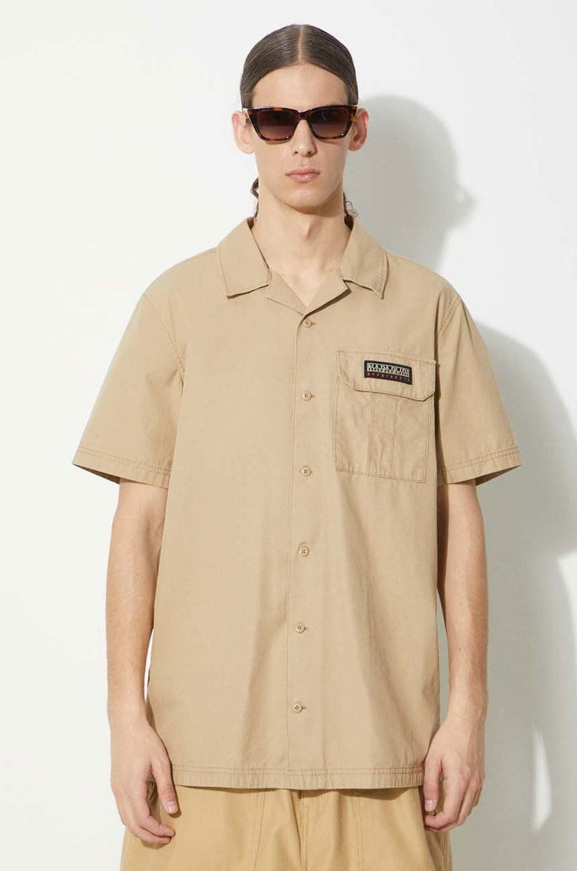 Srajce Napapijri Relaxed Shirt Bež | NP0A4HQ4N1E1