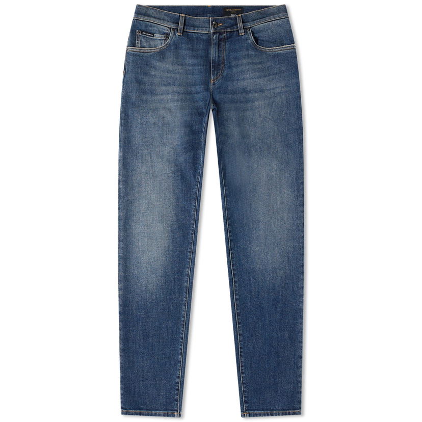Kavbojke Dolce & Gabbana Slim Fit Denim Jean Washed Mornarica | GY07CDG8GW9-S9001