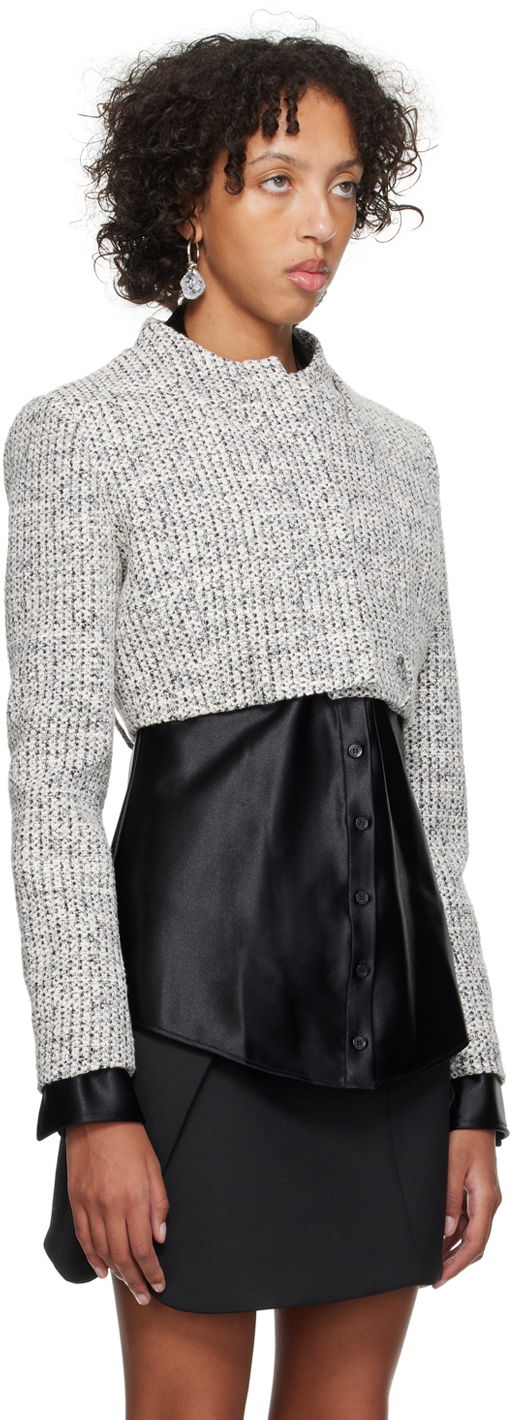 Jakna Coperni Coperni Cropped Tweed Jacket Bela | COPV33100, 1