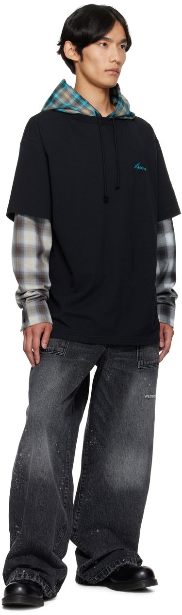 Kavbojke We11done Carpenter Wide-Leg Distressed Paint Splatter Jeans Črna | WD-DP2-25-340-M-BK, 3