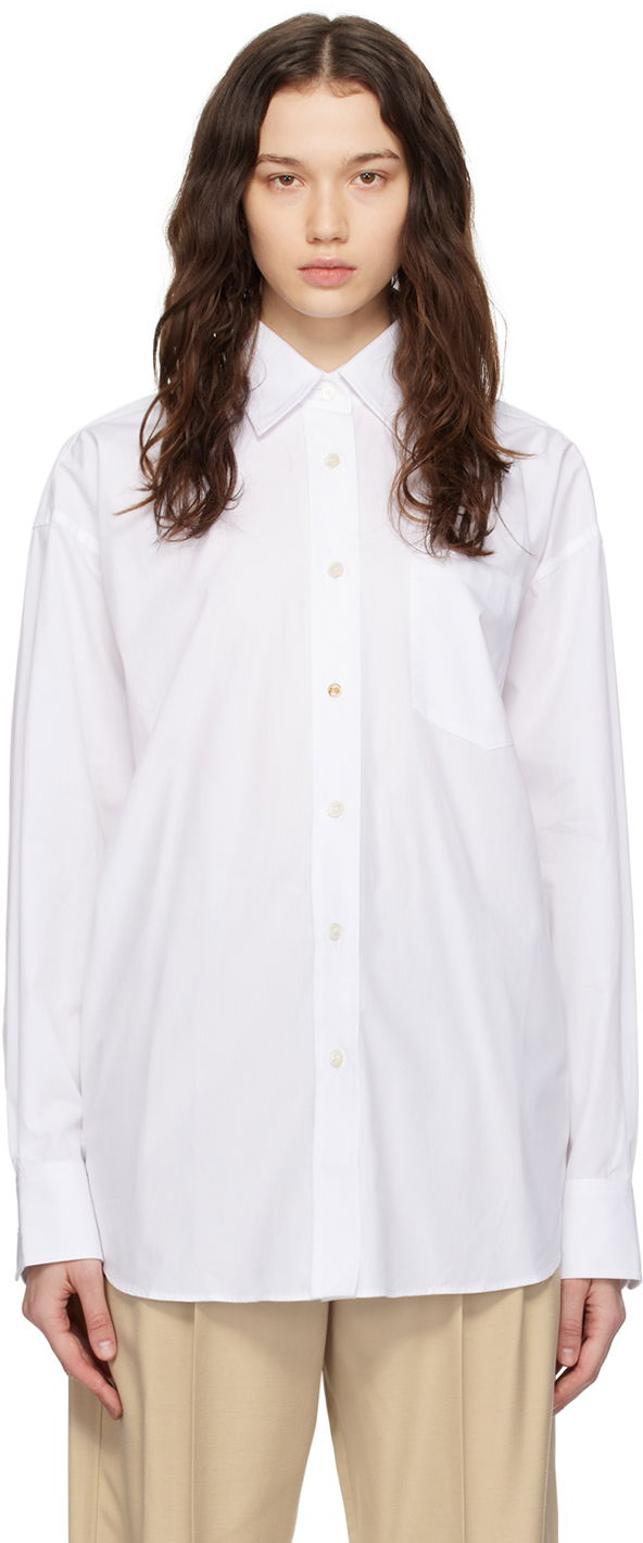 Srajce Stella McCartney Stella McCartney Oversized  Shirt Bela | 6200443CU100