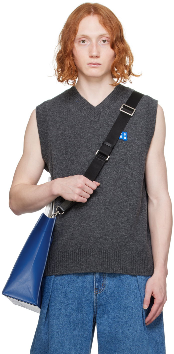 Telovnik ADER ERROR Tag Knit Vest Siva | BMSGFYKT0201CC