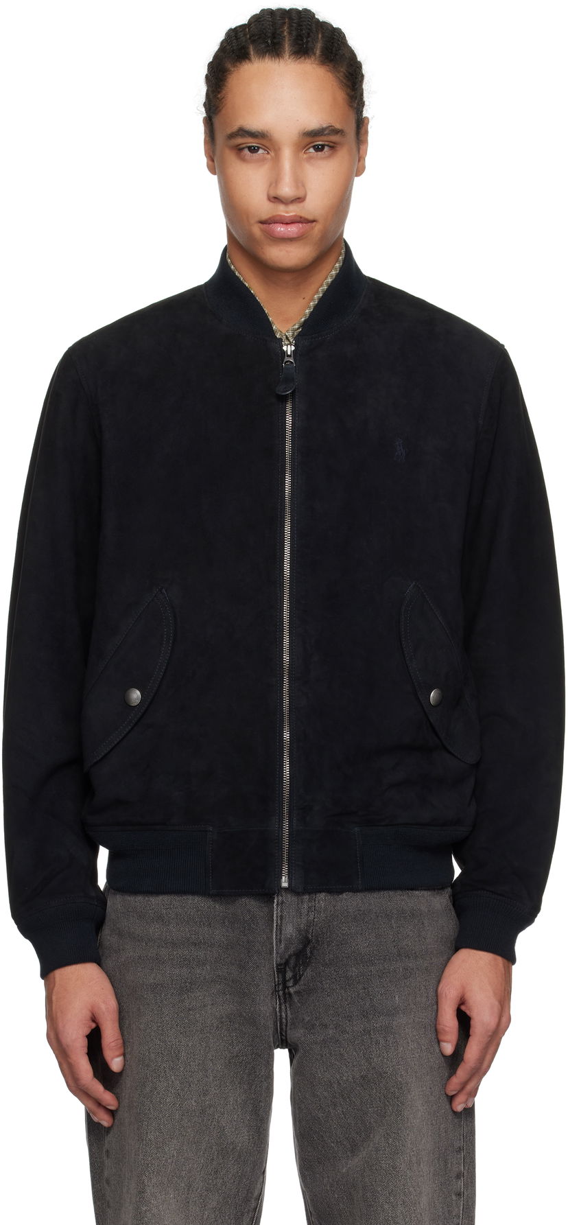 Bomber jakna Polo by Ralph Lauren Polo Ralph Lauren Suede Bomber Jacket Mornarica | 710963338002