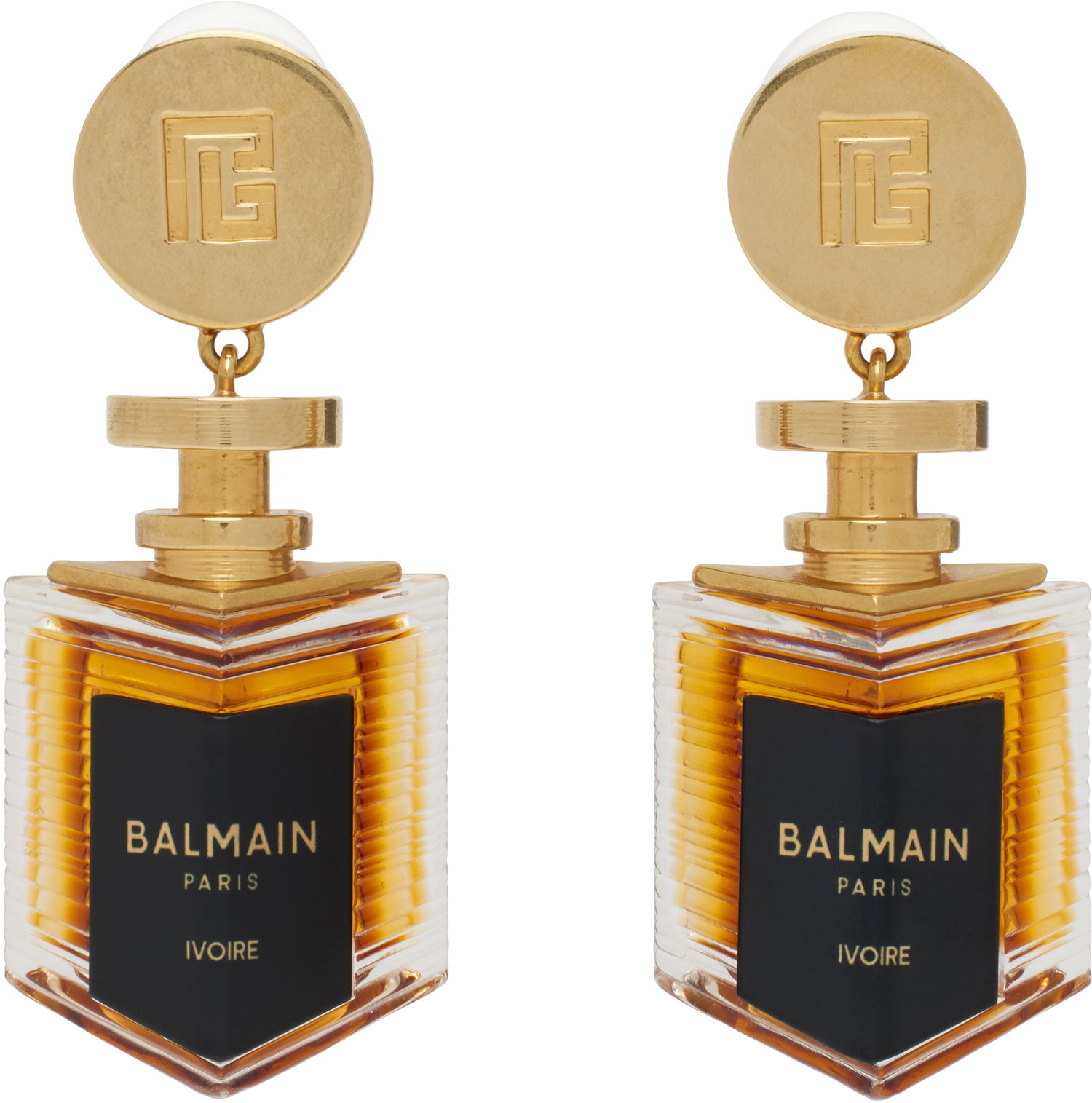 Uhani Balmain Balmain Perfume Clip-on Earrings Kovinski | EN0XI492KBXI, 0