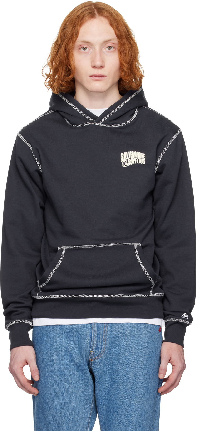 Pulover BILLIONAIRE BOYS CLUB Billionaire Boys Club Puff Small Arch Logo Contrast Stitch Hoodie Črna | BC24212