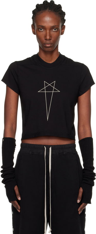 Krop-top Rick Owens DRKSHDW Concordians Cropped Small Level T-shirt Črna | DS02E7207 RNEP3, 0
