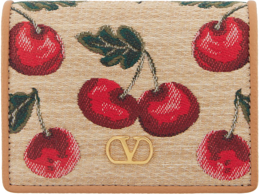 Denarnica Valentino Valentino Garavani VLogo Signature Cherryfic Jacquard Wallet Bež | 6W0P0AJ3CJR