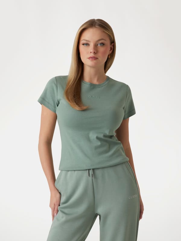 Majica GUESS Jersey Logo T-Shirt Zelena | V5RI14KCOI1