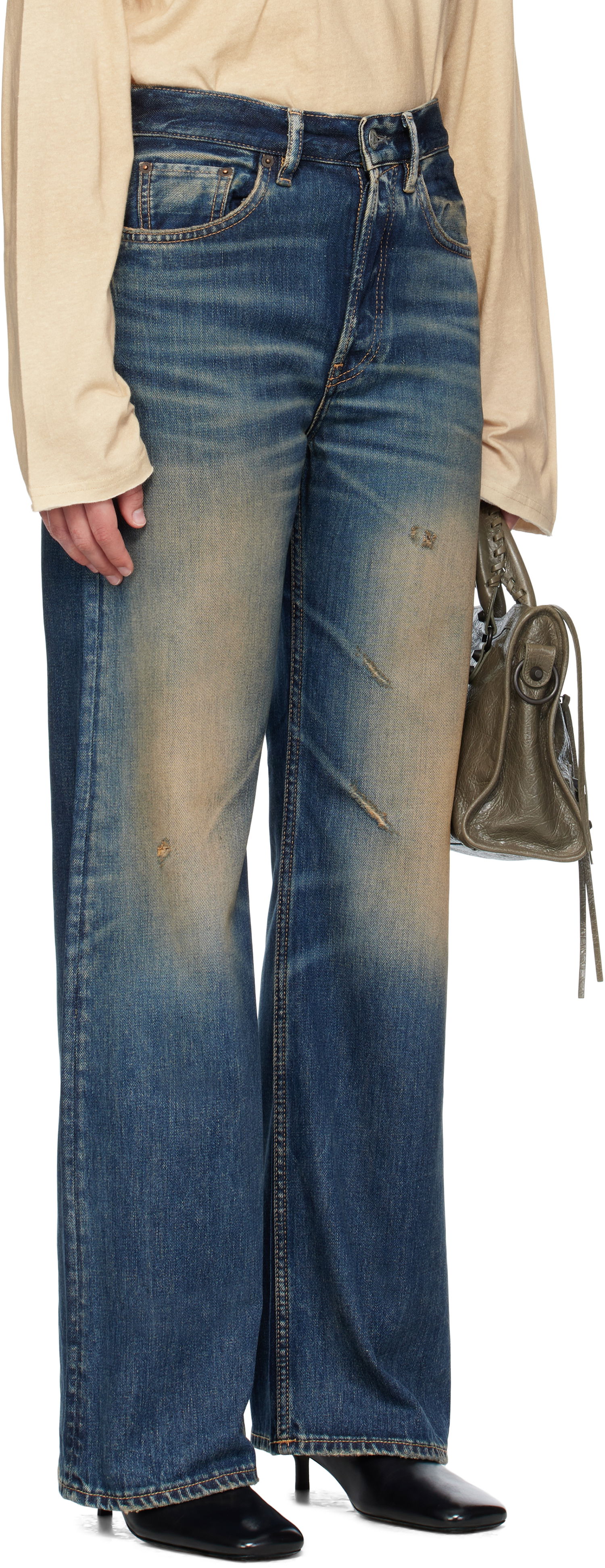 Kavbojke Acne Studios Regular-Fit 2021M Jeans Modra | A00547-, 1