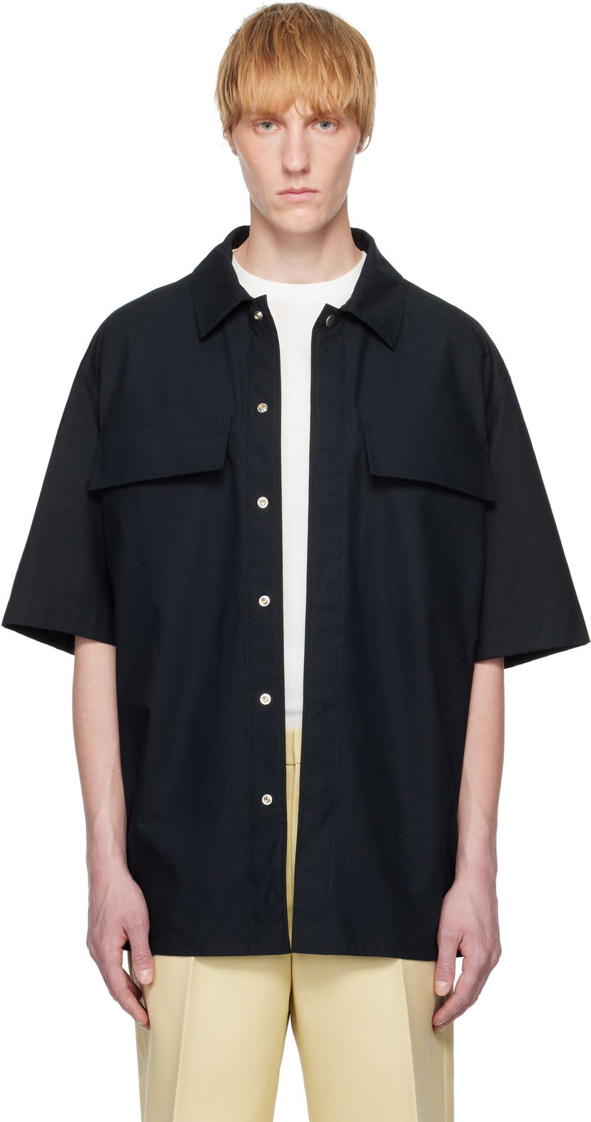 Srajce Jil Sander Jil Sander Cotton Short Sleeve Shirt Črna | J47DL0163_J45296