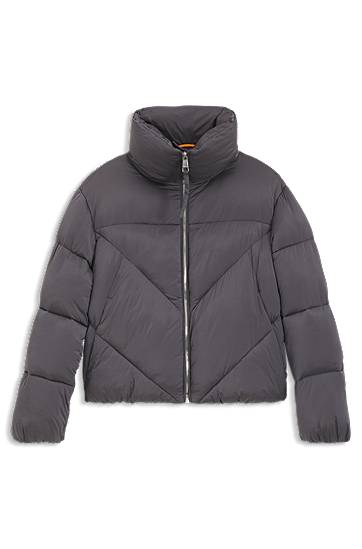 Puhovka BOSS Lustrous Puffer Jacket Siva | 50548035