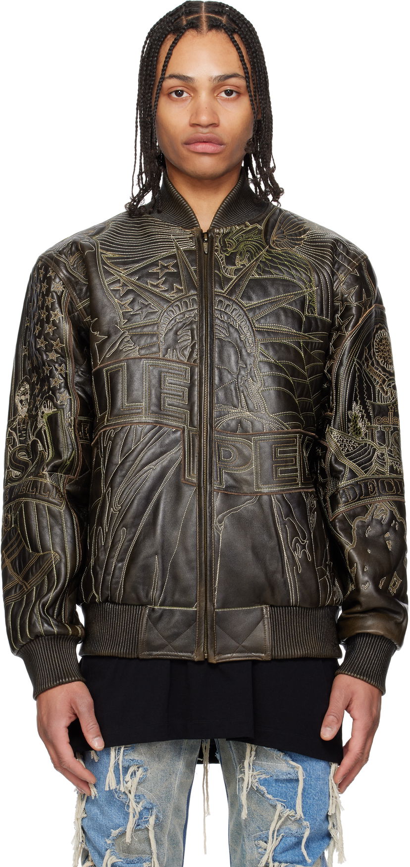 Bomber jakna Who Decides War Who Decides War Pelle Pelle Edition Monument Leather Jacket Rjava | 1131480017SS25