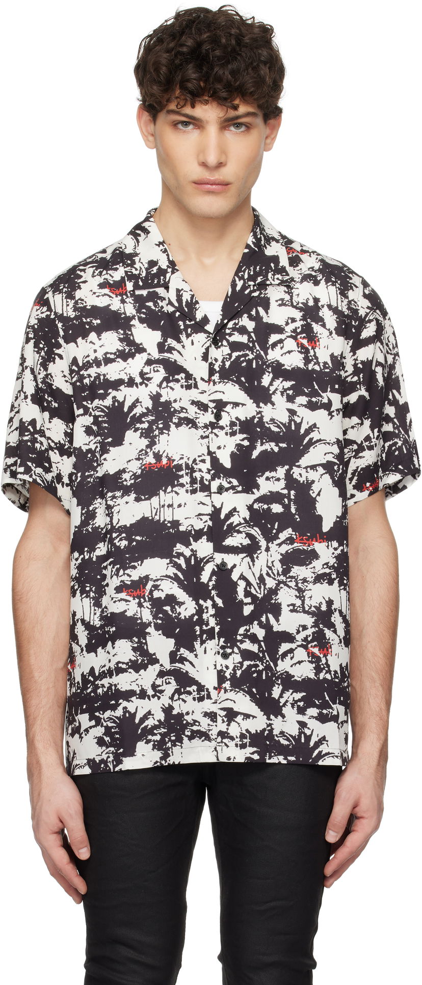Srajce Ksubi Ksubi Palmtree Resort Shirt Bela | MPS25SH018