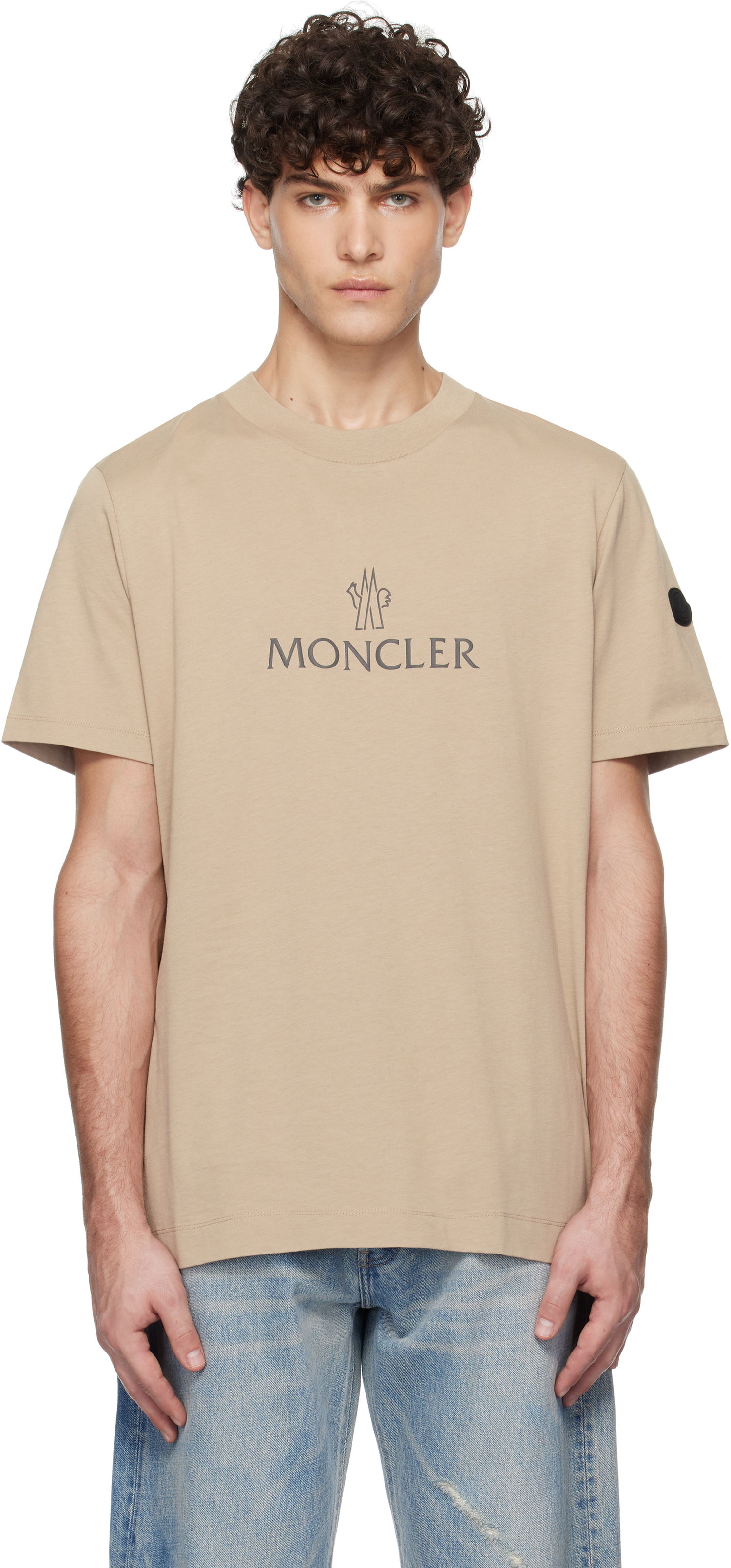Majica Moncler Logo Cotton T-Shirt Bež | K10918C00024829H8, 0