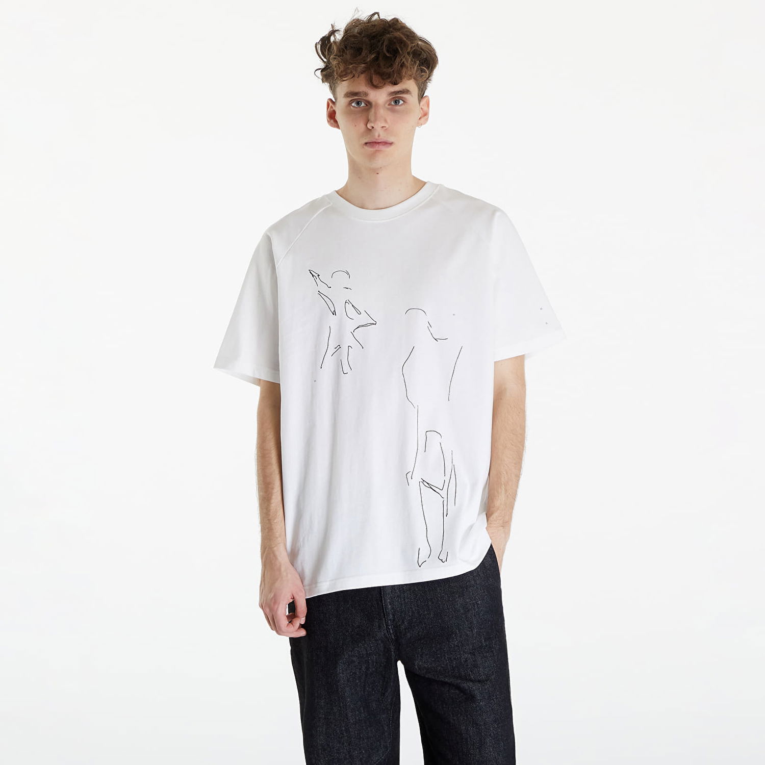 Majica HELIOT EMIL Formation Sketch Print T-Shirt Bela | SS24_M_09_107_WHT02, 0