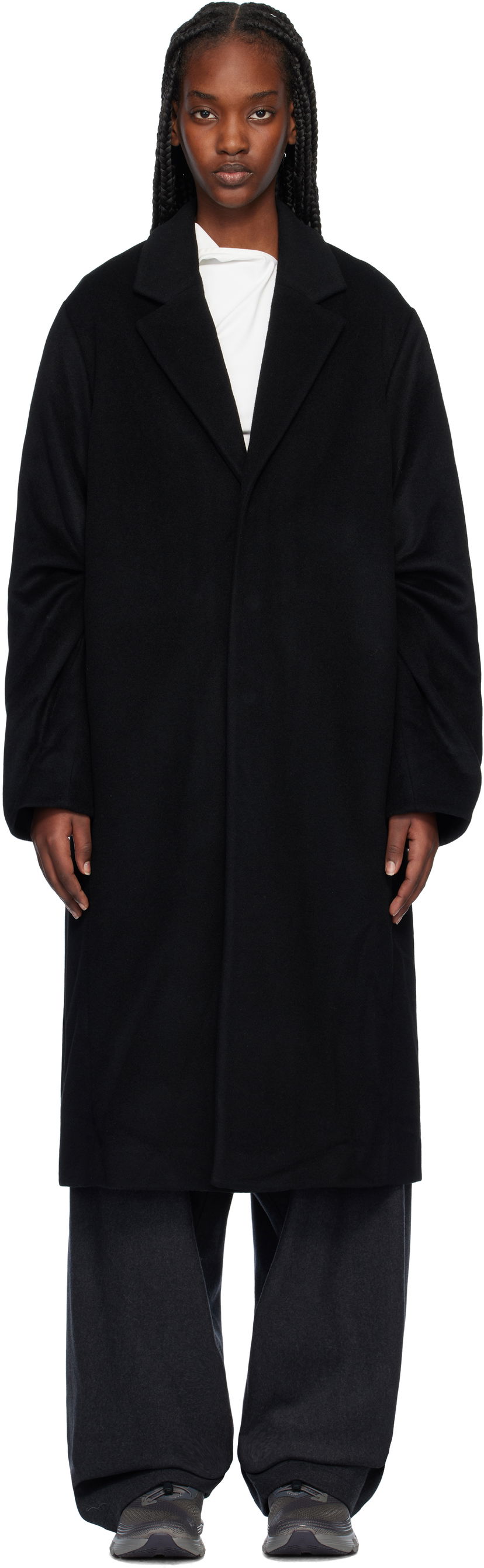 Trenčkot Post Archive Faction (PAF) Oversized Wool Coat Črna | 7.0 OCR-B