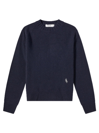 Pleteni pulover Sporty & Rich Itzel Cashmere Crew Knit Mornarica | CR731NA