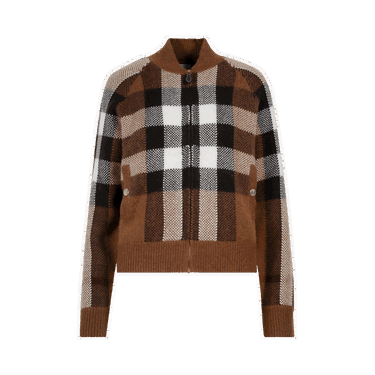 Bomber jakna Burberry Intarsia Check Bomber Jacket Rjava | 8048445, 0