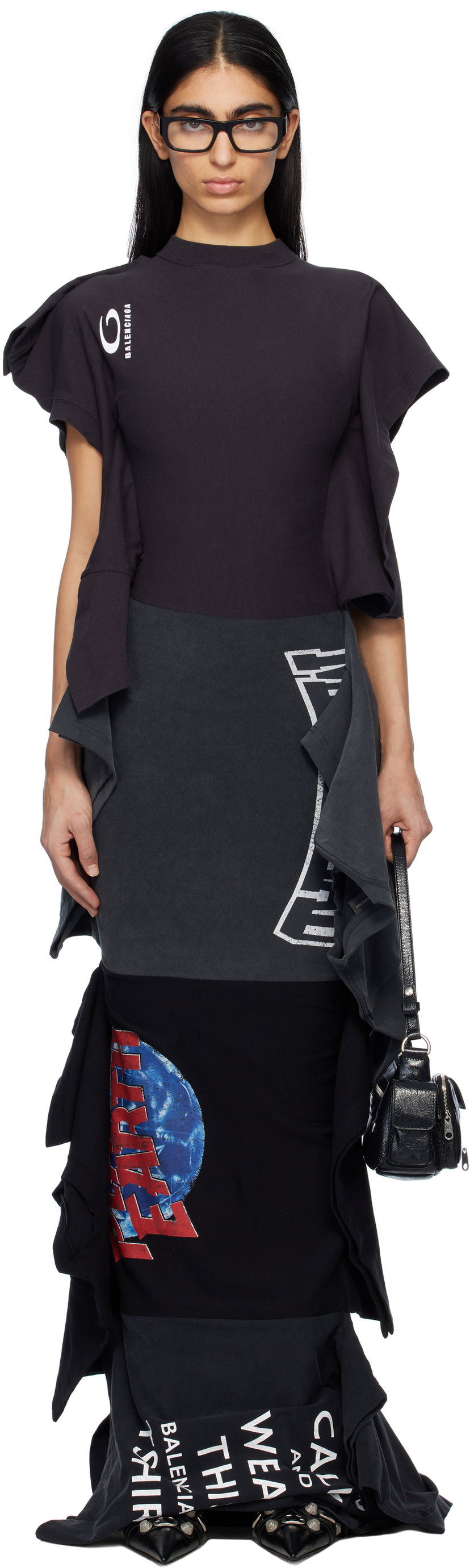 Majica Balenciaga Twisted Maxi Dress Črna | 807477 TRVG9
