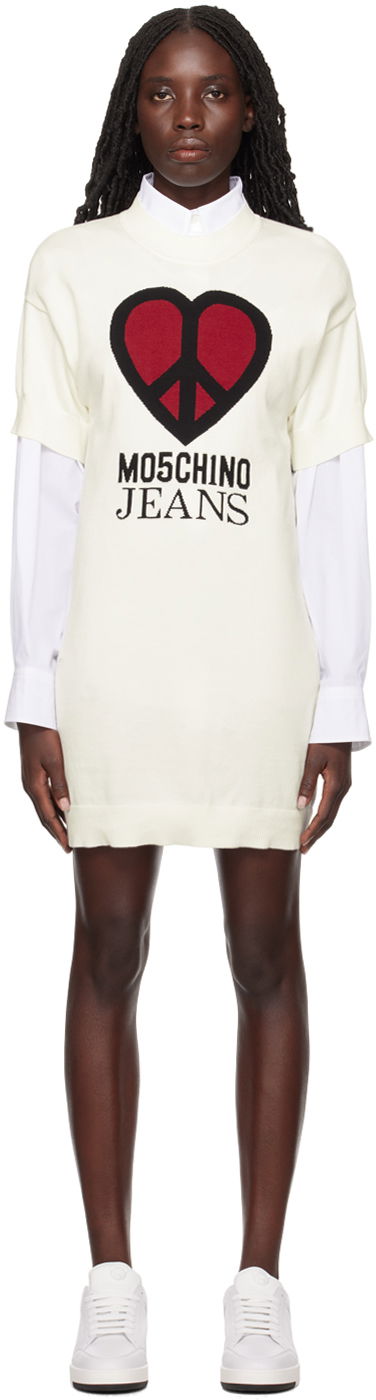 Obleke Moschino Peace & Love Minidress Bela | 0494 3208