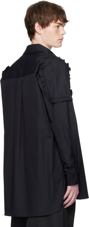 Srajce Simone Rocha Simone Rocha Ruffle Shoulder Patch Tunic Shirt Črna | 5383 1025, 2