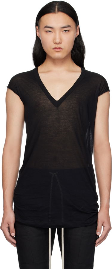 Majica brez rokavov Rick Owens Rick Owens Hollywood Deep V SL T-Shirt Črna | RU01E5233 UC, 0