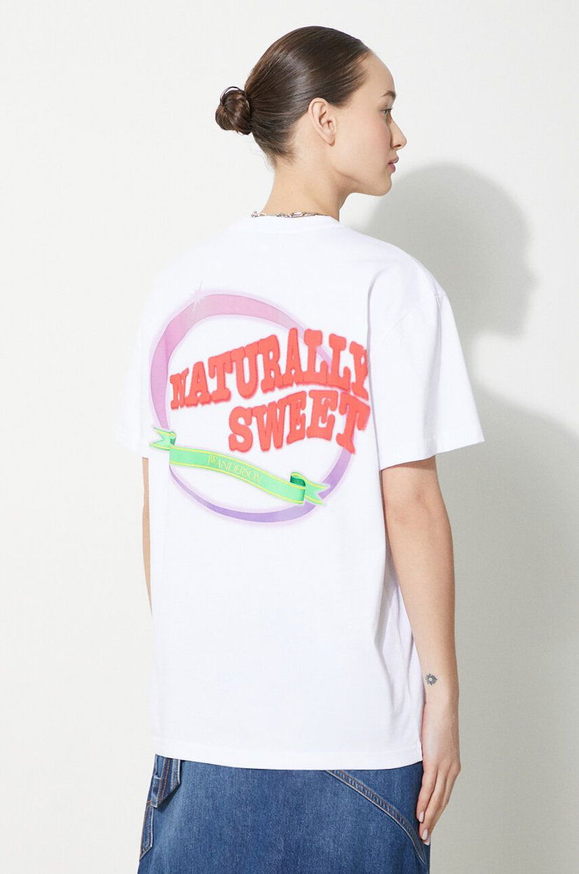 Majica JW Anderson JW Anderson Naturally Sweet Anchor T-Shirt Bela | JT0220.PG0980.001